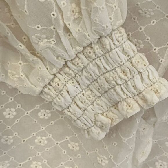 Anthropologie Maeve Laila Ruffled Blouse - Cream 4 - Picture 4 of 6